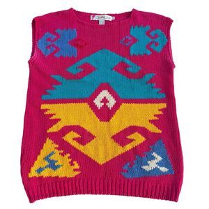 Vintage Chaus Linen Blend Short Sleeve Knit Sweater Women’s Sz S